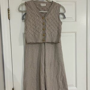 Marled Taupe Knit Set